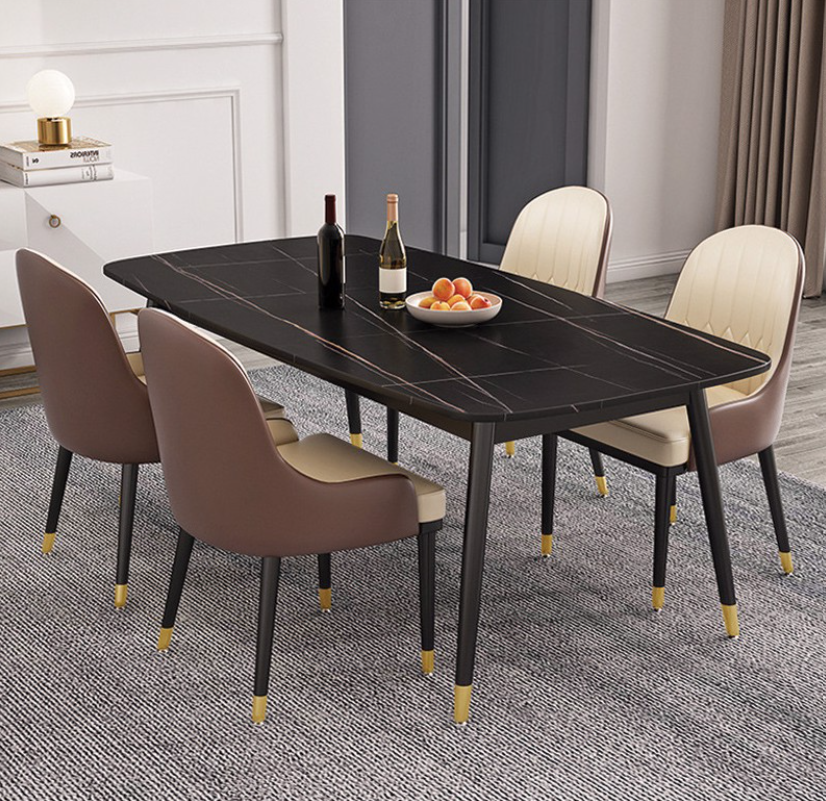 Bộ bàn ăn Juno Sofa mặt đá cẩm thạch hiện đại