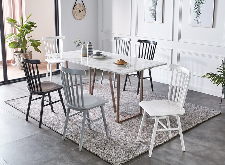 GHẾ BÀN ĂN GỖ XUẤT KHẨU MÀU TRẮNG - STOOL CHAIR WHITE