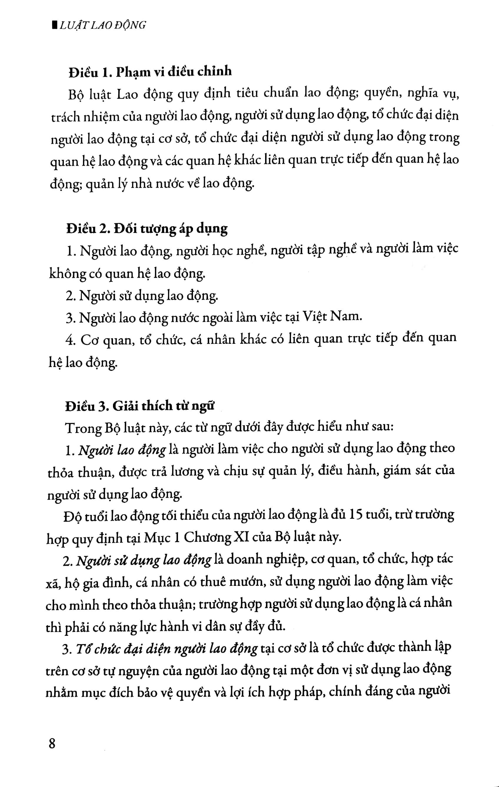 Bộ Luật Lao Động - Được Thông Qua Tại Kỳ Hợp Thứ 8 Quốc Hội Khóa XIV (Bộ Luật Số 45/2019/QH 14 Kỳ Họp Thứ 8 Thông Qua Ngày 20/11/2019)
