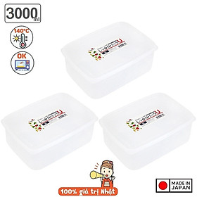 Bộ 3 hộp đựng thực phẩm 3L cỡ lớn nắp kín dùng cho quán ăn, nhà hàng Nội địa Nhật Bản