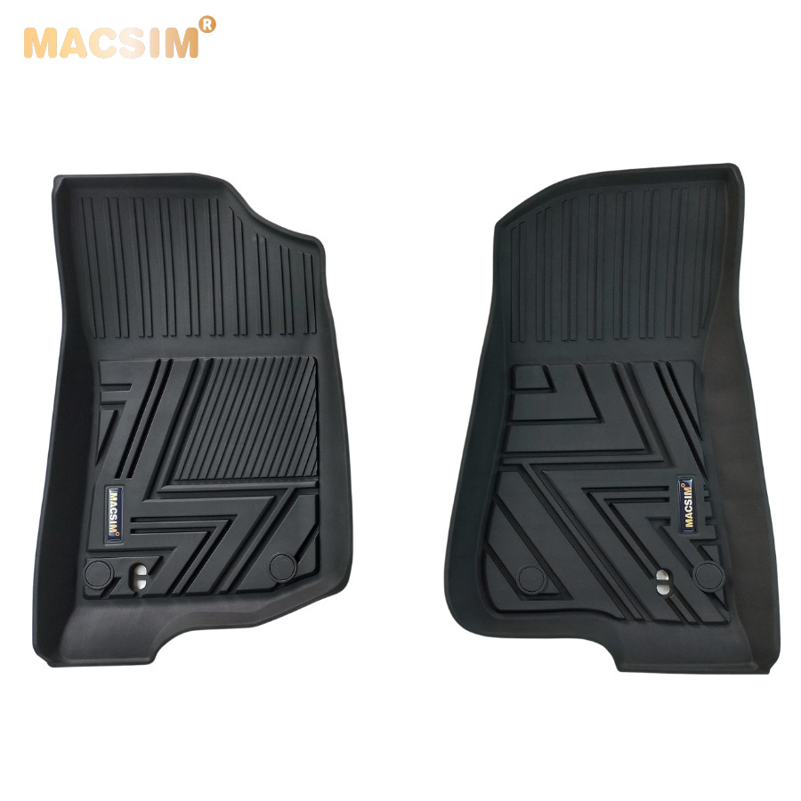 Thảm lót sàn xe ô tô Jeep Wrangler Rubicon New 2019-đến nay Nhãn hiệu Macsim chất liệu nhựa TPE đúc khuôn cao cấp - màu đen