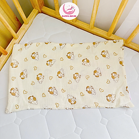 Vỏ gối nằm cho bé Katina House, vải muslin mềm nhẹ, thoáng mát, thấm hút siêu tốt
