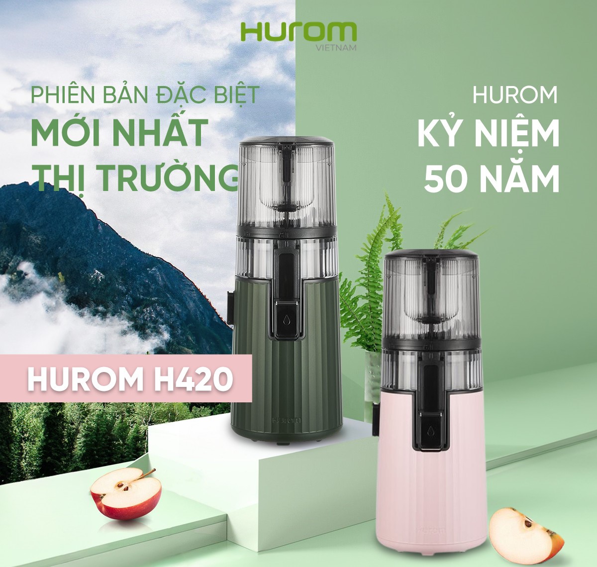Máy Ép Chậm Hurom H420 Màu Hồng - Hàng Chính Hãng - Bảo Hành 10 Năm