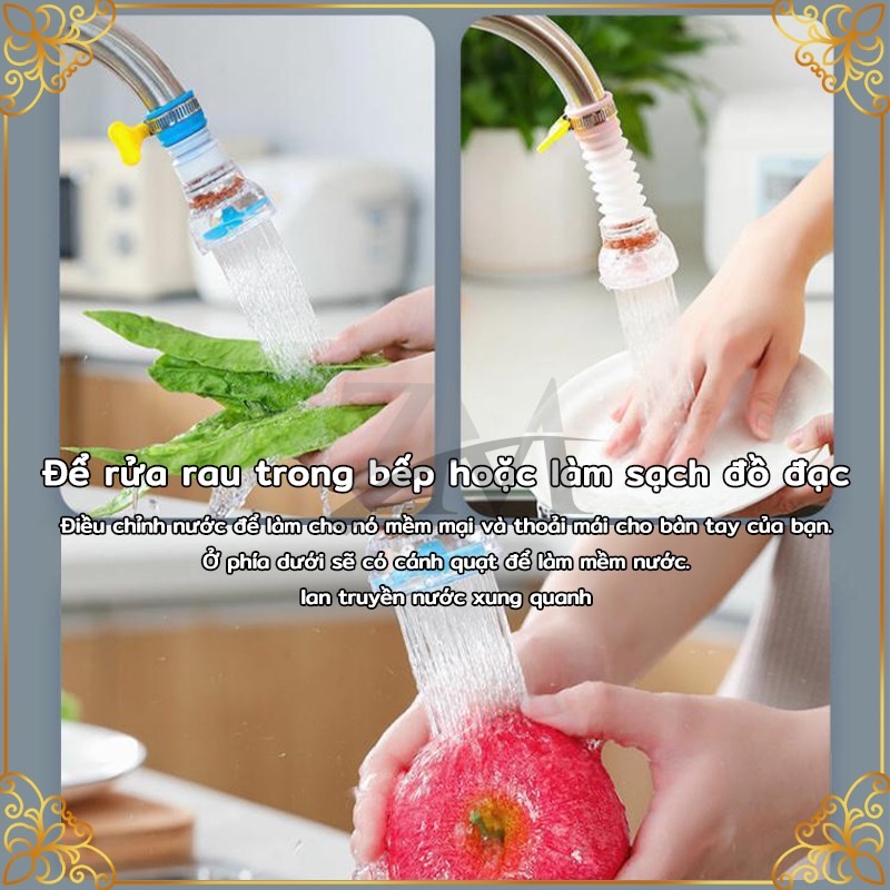 Vòi tăng áp suất có thể xoay 360 độ cho bồn rửa chén , thiết kế dạng vòi sen dùng để điều chỉnh dòng nước ở bồn rửa , có than hoạt tính phù hợp với tất cả các vòi