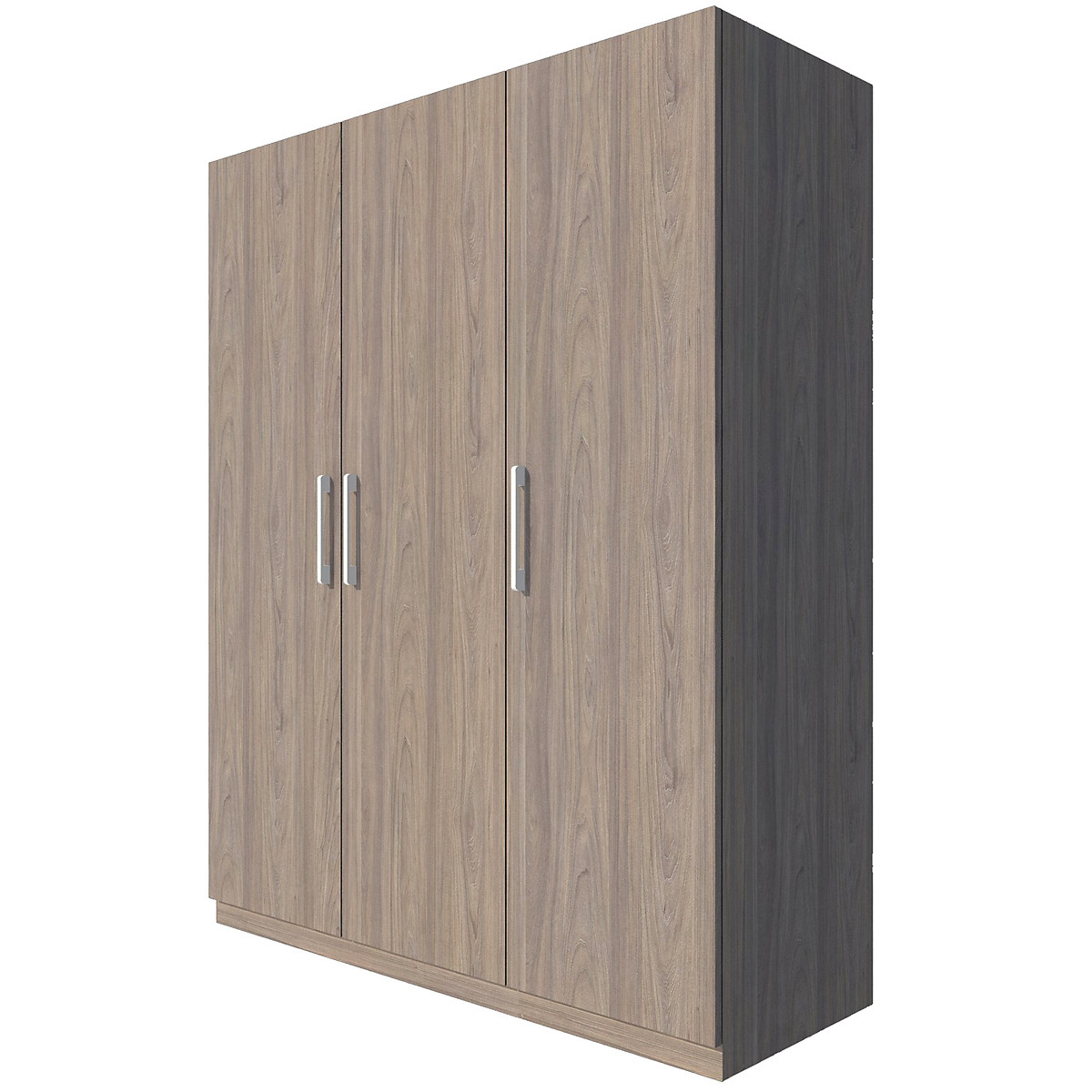 Tủ quần áo gỗ MDF Tundo 3 cánh 2 ngăn kéo màu xám 120 x 55 x 200cm