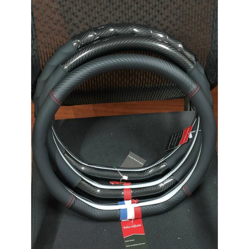 Bọc Vô Lăng, Bọc Tay Lái Mẫu Chữ D Custom- lắp vừa Cho Xe Kia Seltos, XL7, Almera...