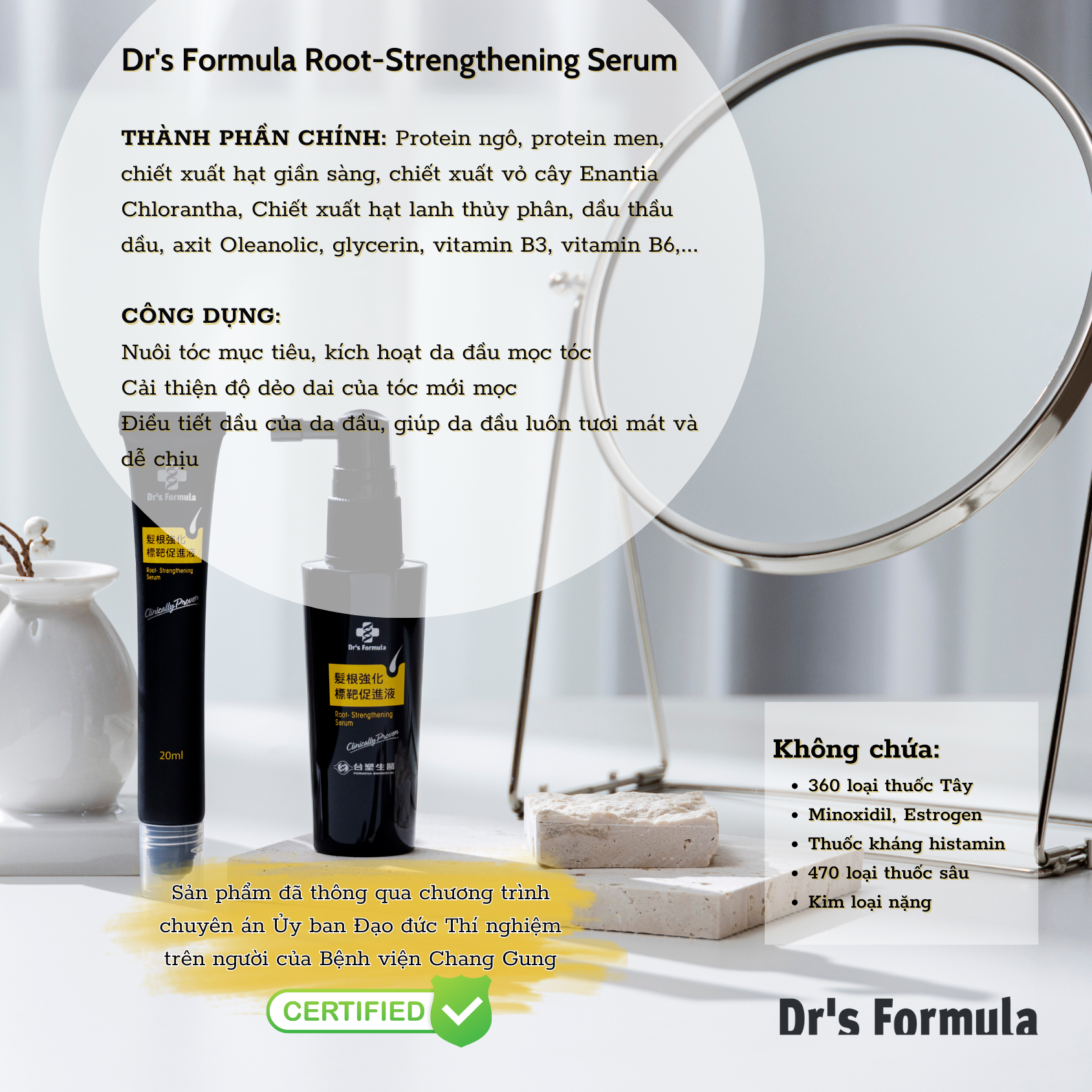 Serum tăng cường chân tóc hỗ trợ mọc tóc Dr