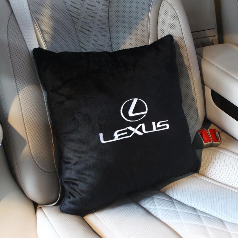 Gối tựa lưng liền chăn 2 in 1 mercedes, Lexus gối tựa lưng trên xe , chăn gối cho xe hơi chất Nhung màu đen sang trọng