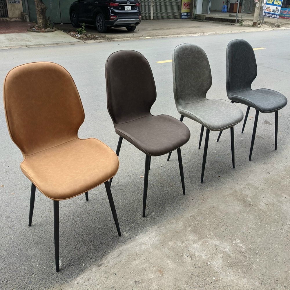 Bộ bàn ăn mặt đá phiến chân chéo chữ X kèm ghế Nordic