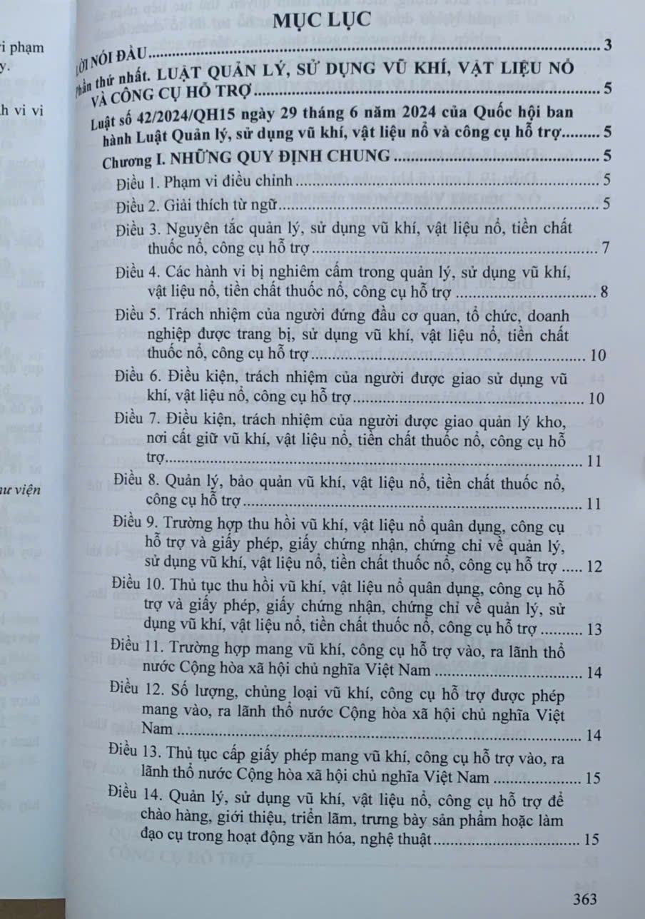 Luật Quản lý, sử dụng vũ khí, vật liệu nổ và công cụ hỗ trợ, các văn bản quy định chi tiết, hướng dẫn thi hành
