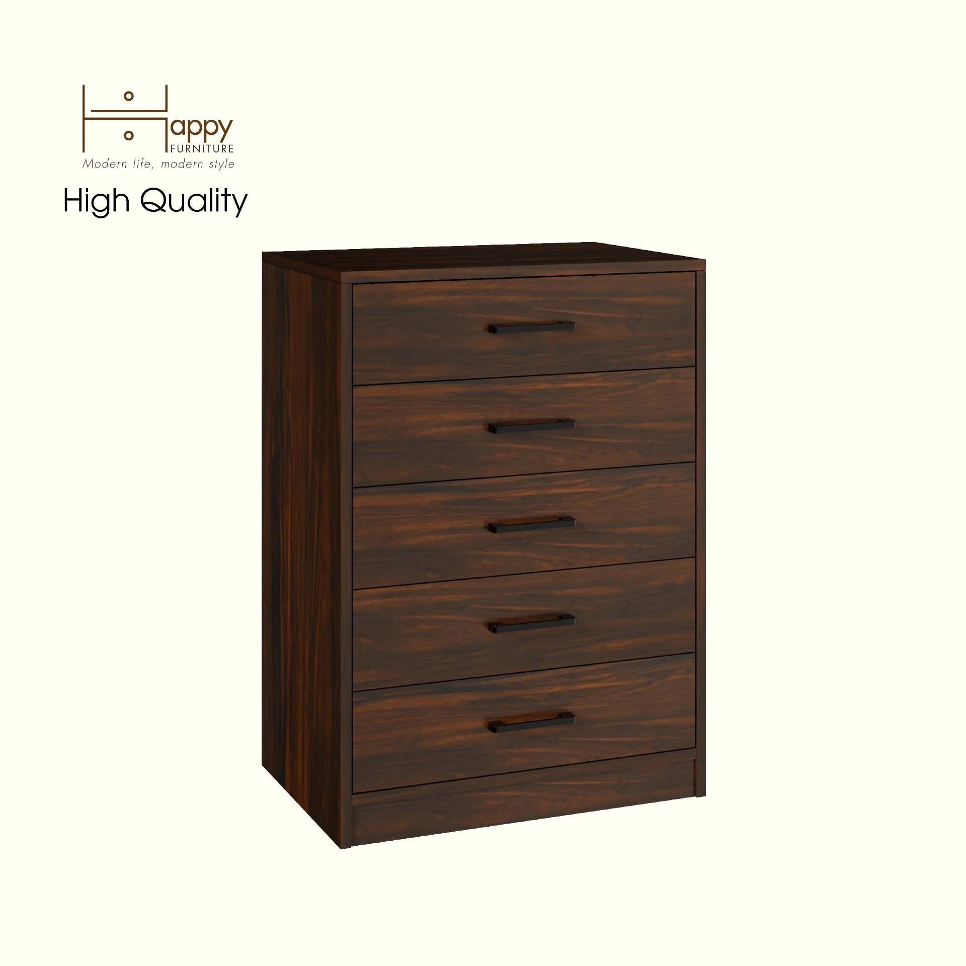 HAPPY FURNITURE , HEINEE - Tủ lưu trữ 5 ngăn kéo, THK_233 , 60cm x 40cm x 84cm DxRxC, sản phẩm phổ thông