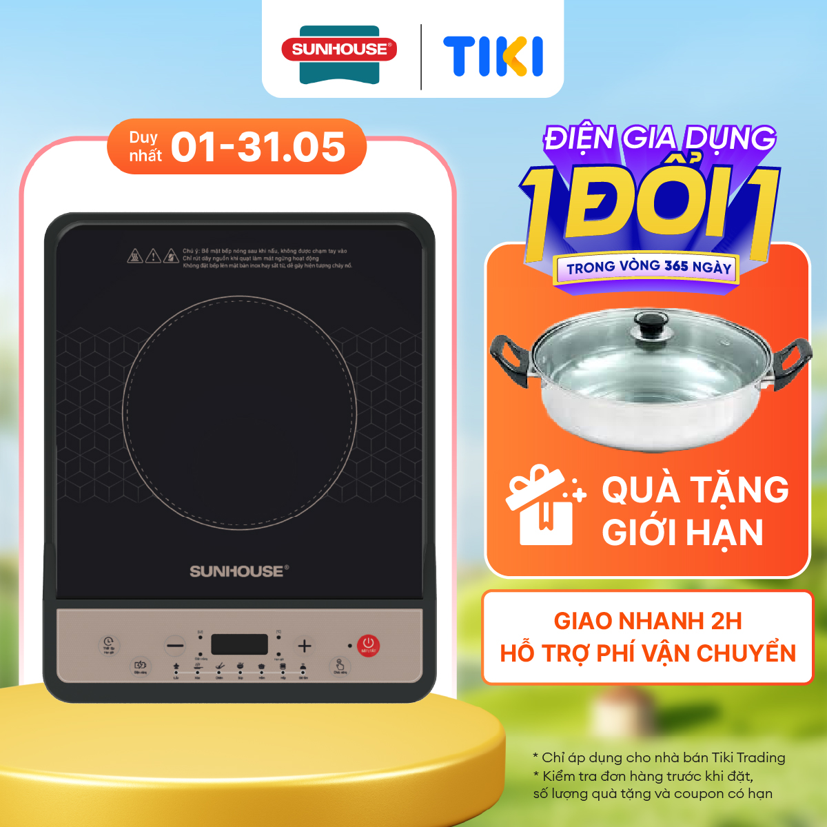 Bếp từ đơn Sunhouse SHD6160 - Hàng chính hãng