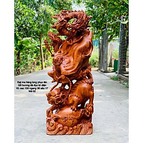 Tượng đạt ma sư tổ bằng gỗ hương đá kt cao 100×36×17cm