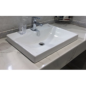 CHẬU RỬA MẶT, VABO BÁN ÂM DƯƠNG VÀNH CAO CẤP, NHẬP KHẨU CHÍNH HÃNG GROVES 1804 50x42 cm