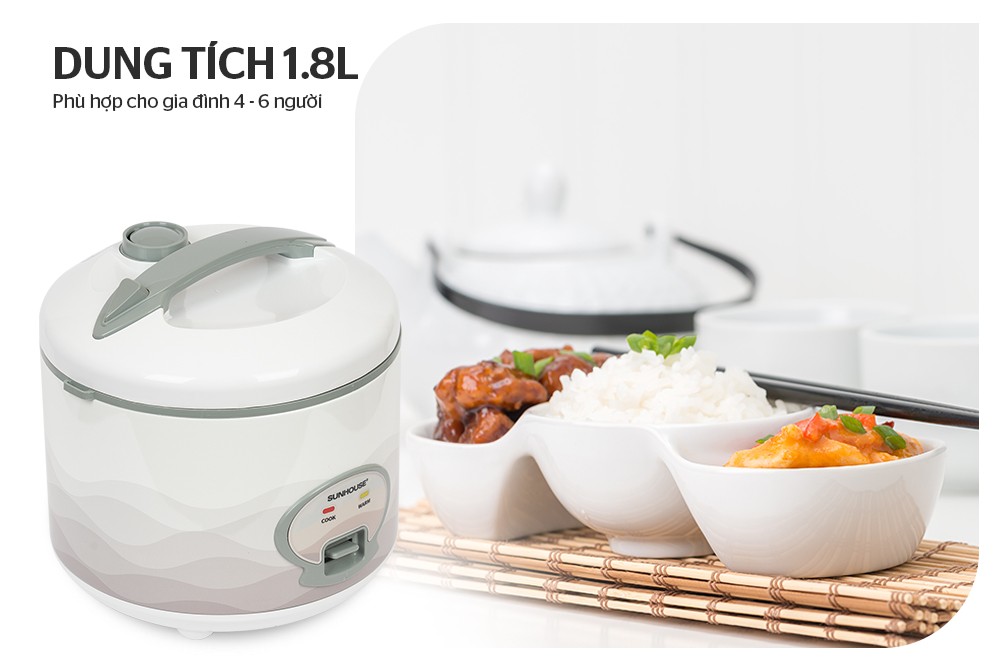 Nồi Cơm Điện Sunhouse SHD8602 (1.8L) New - Hàng Chính Hãng