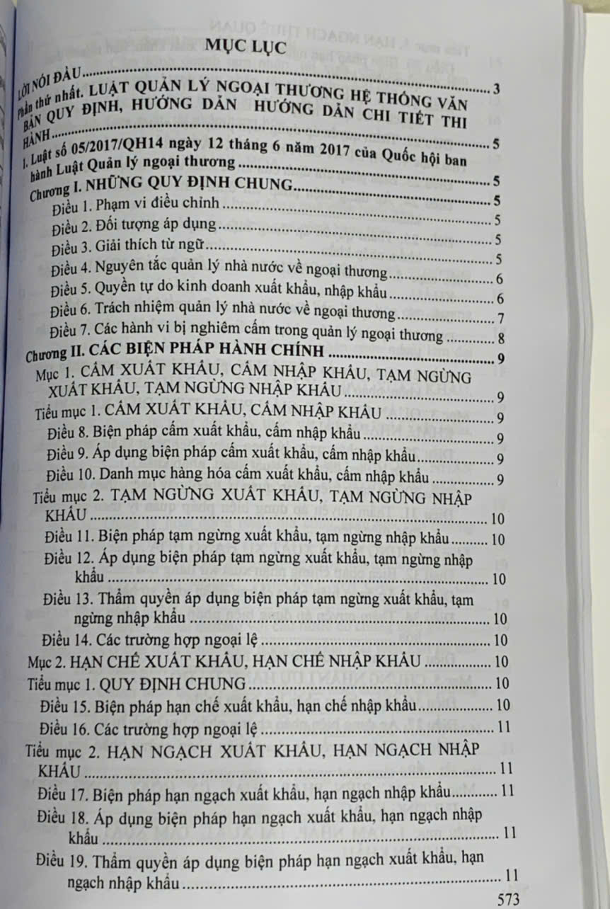 Luật Thương mại, Luật quản lý ngoại thương- hệ thống văn bản quy định hướng dẫn chi tiết thi hành