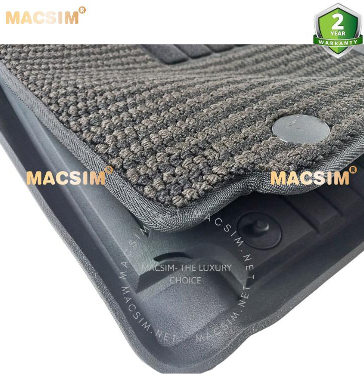Thảm lót sàn xe ô tô 2 lớp Hyundai Palisade 2022-2024+ Nhãn hiệu Macsim 3W chất liệu nhựa TPE đúc khuôn cao cấp - màu đen (2 hàng ghế)