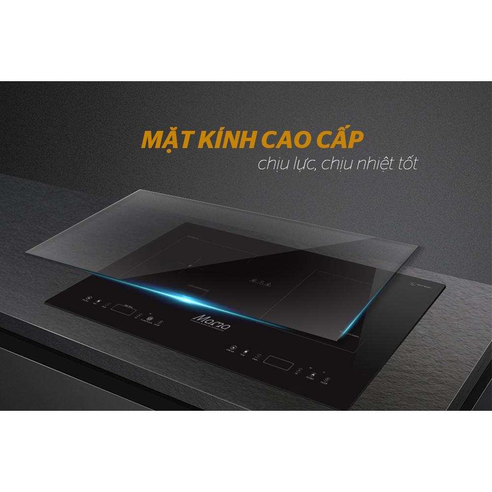 Combo Bếp đôi điện từ hồng ngoại Sunhouse MAMA MMB9100VN + Máy hút mùi kính cong Sunhouse MAMA MM6707-70, Hàng chính hãng - Bảo hành tại nhàS