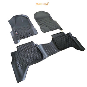 Thảm lót sàn xe ô tô sd Ford Ranger/ Ford Raptor 2012-2021 Nhãn hiệu Macsim chất liệu nhựa TPE cao cấp màu đen
