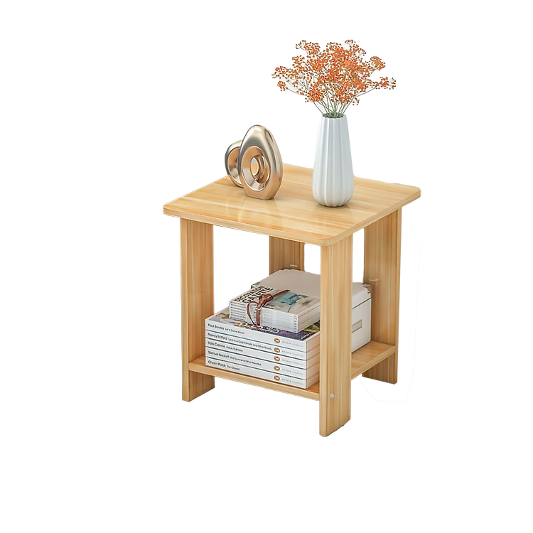 Tủ Tab Đầu Giường 2 Tầng Để Đồ, Đèn Ngủ Kệ Decor Bằng Gỗ MDF Trang Trí Phòng Ngủ, Phòng Khách
