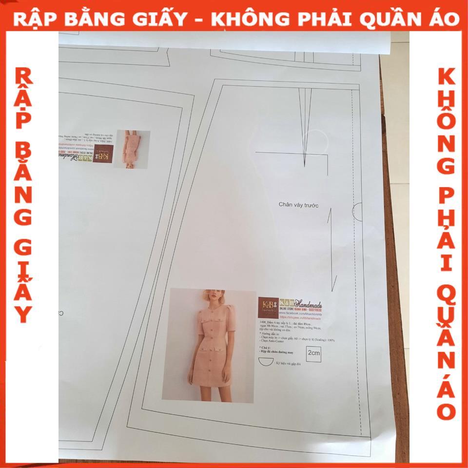 Rập giấy A0 đầm bé gái mã R347