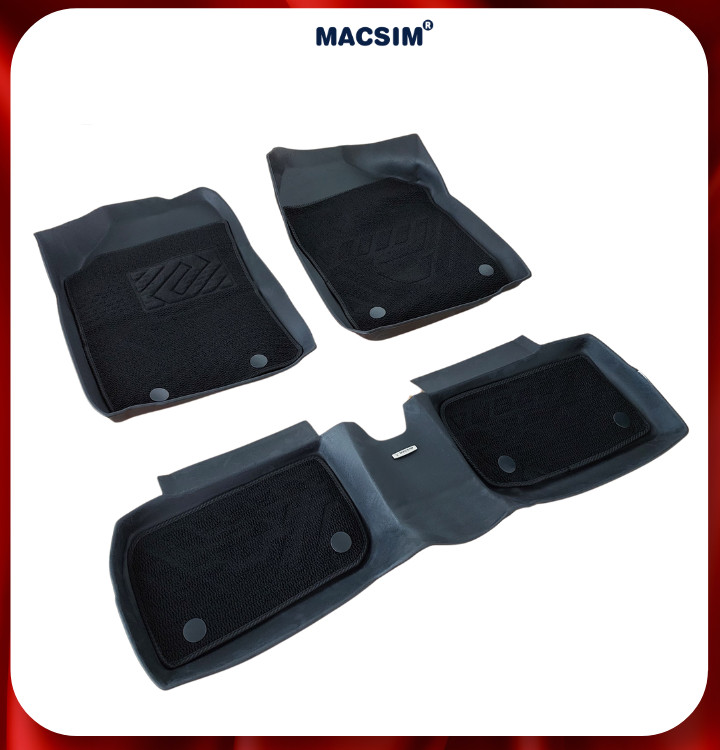 Thảm lót sàn ô tô 2 lớp cao cấp dành cho xe Toyota Wigo 2017-2022 (sd) nhãn hiệu Macsim chất liệu TPE màu đen