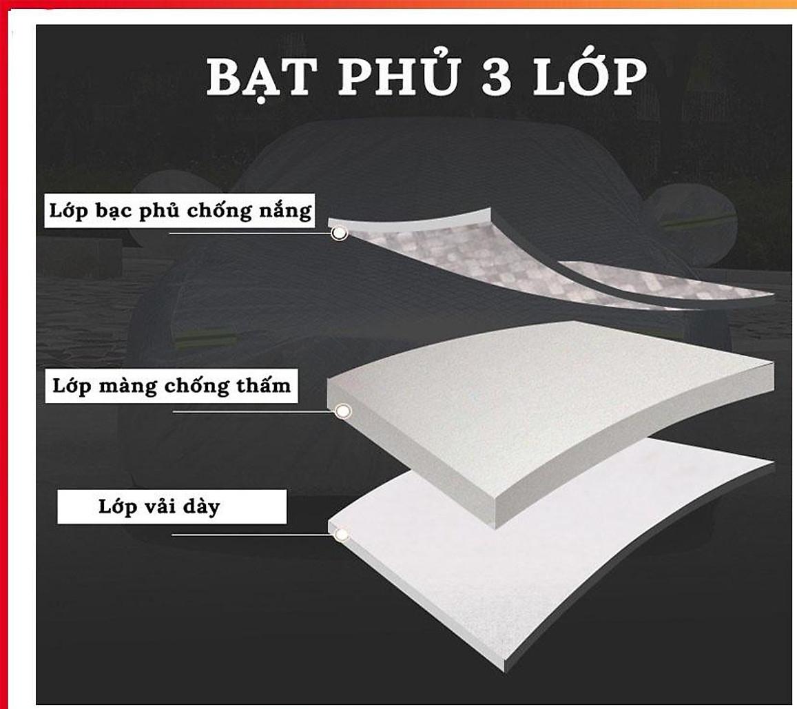 Bạt Trùm Che Phủ ô tô 3 lớp tráng Nhôm Chống Xước, Chống Nắng, Chống Mưa - Hàng loại dầy cao cấp