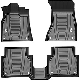 Thảm lót sàn xe ô tô Audi A3 2013- 2020 Nhãn hiệu Macsim 3W chất liệu nhựa TPE đúc khuôn cao cấp - màu đen
