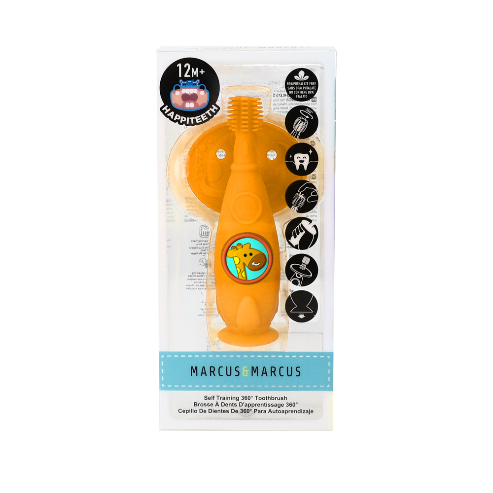 Bàn chải tập đánh răng và mát xa nướu silicon 360 cho bé Marcus & Marcus, từ 12 tháng - Lola