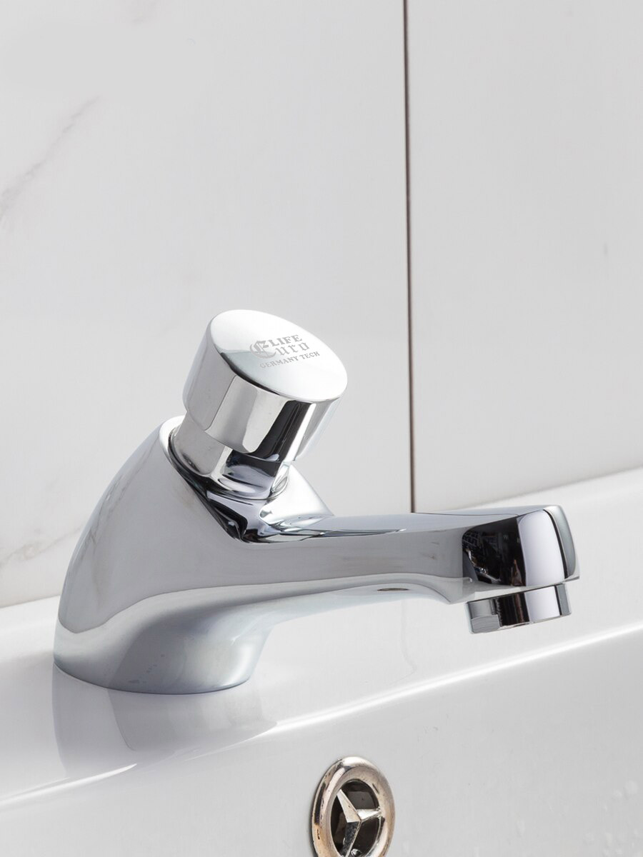 Vòi Lavabo lạnh nhấn hơi Eurolife EL-119 (Trắng bạc)