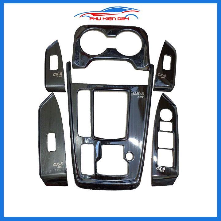 Ốp nội thất Mazda CX-8 CX8 2019-2020-2021-2022 vân Titan bảo vệ chống trầy xước và làm đẹp xe
