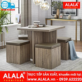 Bộ bàn ăn ALALA941 gỗ HMR chống nước - ww.ALALA.vn - 0939.622220