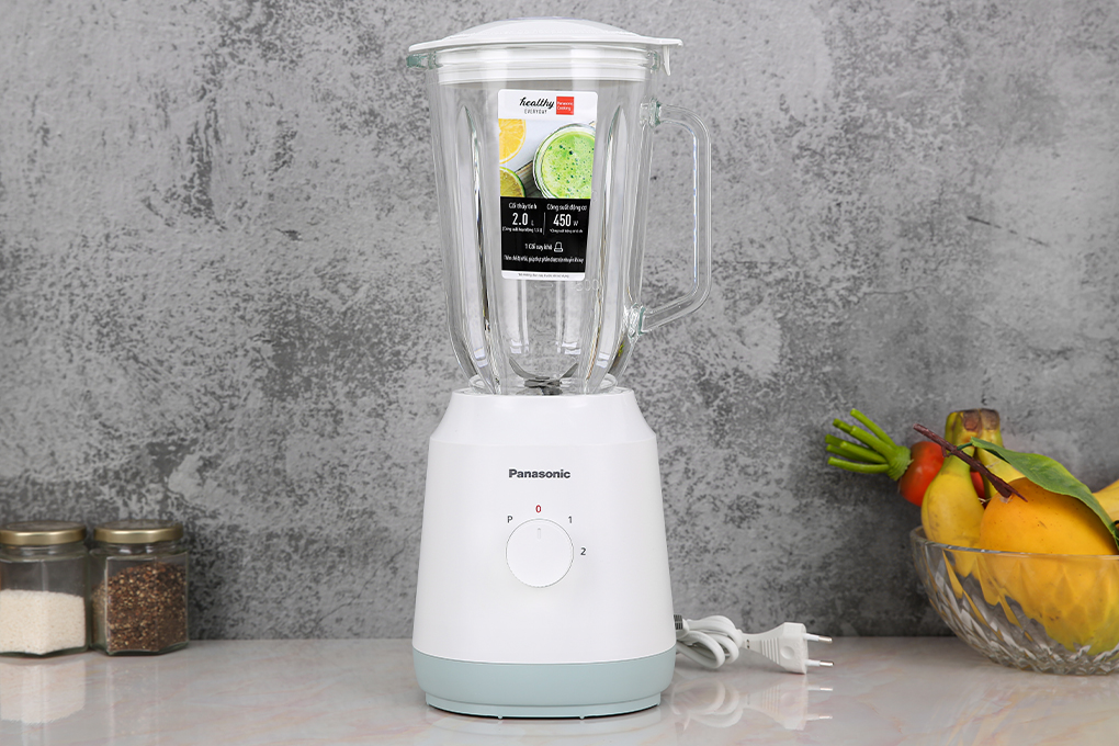 Máy xay sinh tố đa năng Panasonic MX-EX1561WRA - Công suất 450W - 1 cối xay thủy tinh 1.5L và 1 cối xay khô 50g - Lưỡi dao thép không gỉ - 2 tốc độ xay và nhồi - Hàng chính hãng - Bảo hành chính hãng 12 tháng