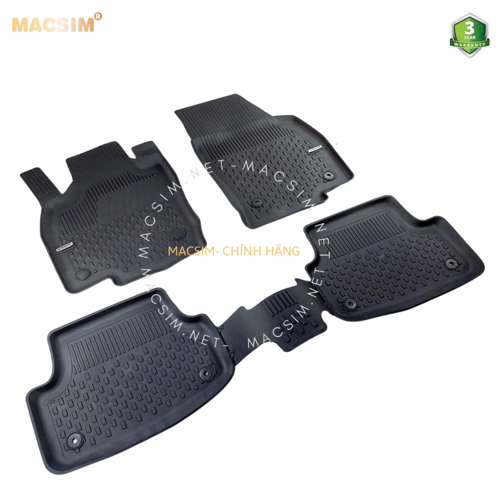 Thảm lót sàn ô tô nhựa TPE Silicon Volkswagen Polo 2017- 2020 Black Nhãn hiệu Macsim