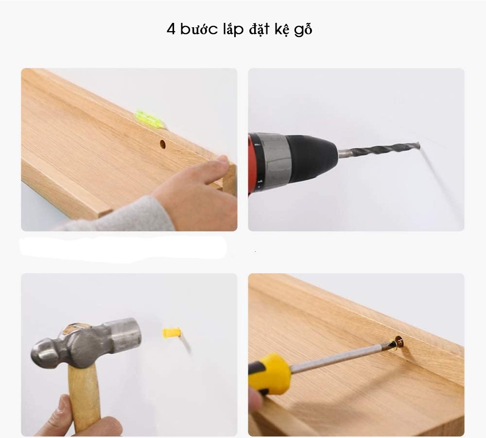 KỆ GỖ CHỮ U TREO TƯỜNG HUCHU
