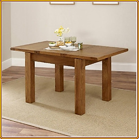 Bàn ăn gỗ sồi Tundo kéo giản 1m5 - 2m2 mặt chữ nhật màu tự nhiên