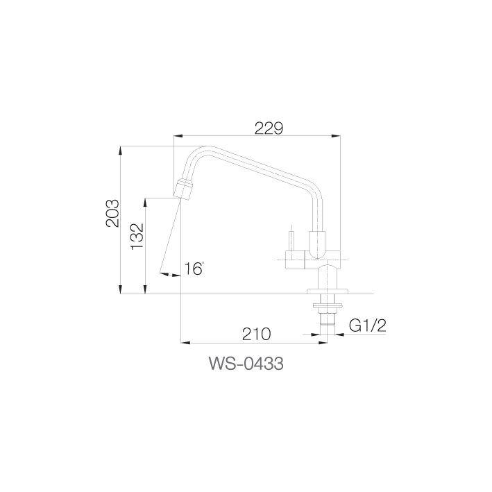 Vòi chậu lạnh - WS-0433 - INOX SUS 304
