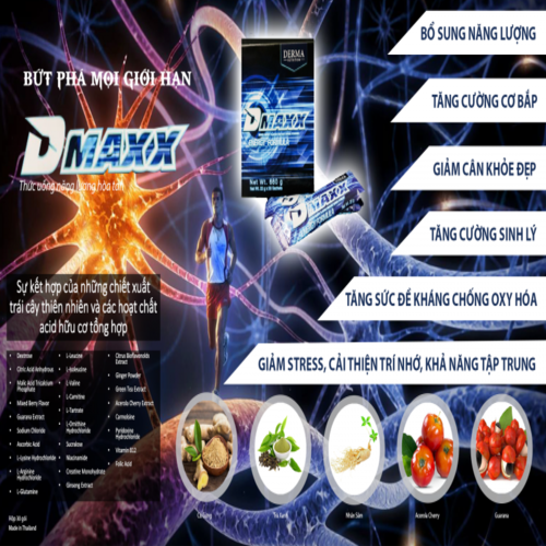 DMAXX thức uống bổ sung vitamin năng lượng có đường DAMODE 22 gói dùng thử màu xanh