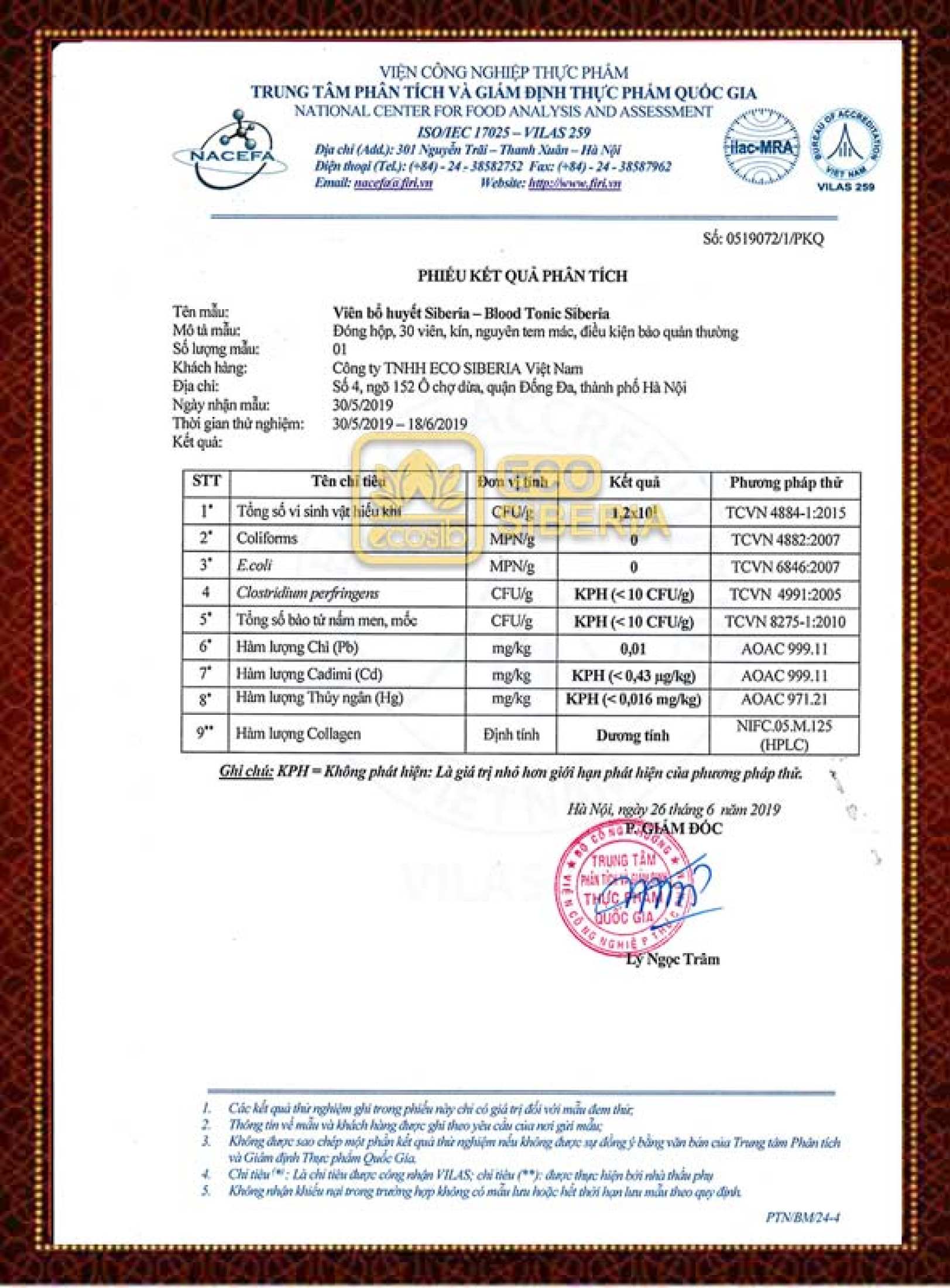 Thực phẩm bảo vệ sức khỏe Viên Bổ Huyết Siberia - Hộp 30 viên