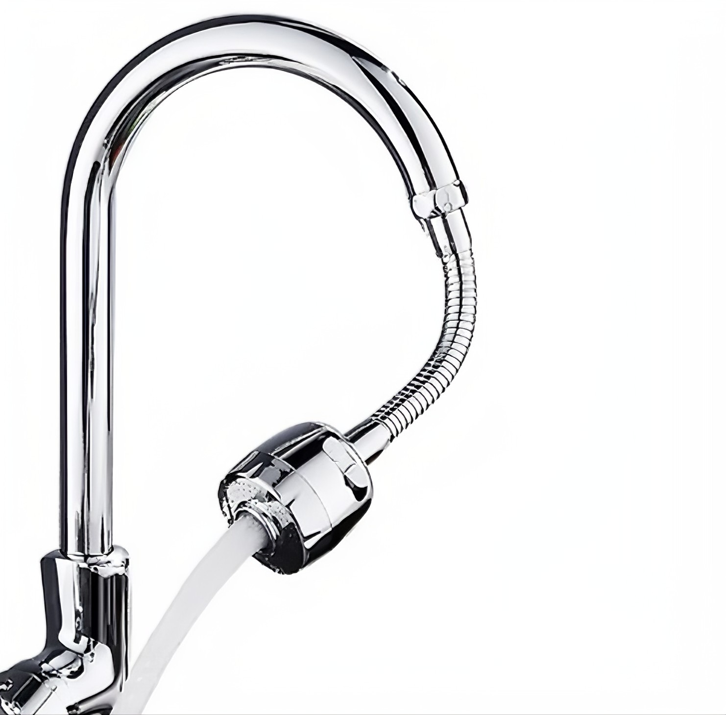 Đầu gắn vòi nước rửa chén KG16, xoay 360 tăng áp tiết kiệm nước phù hợp được tất cả các vòi, chất liệu inox304 - Hàng chính hãng