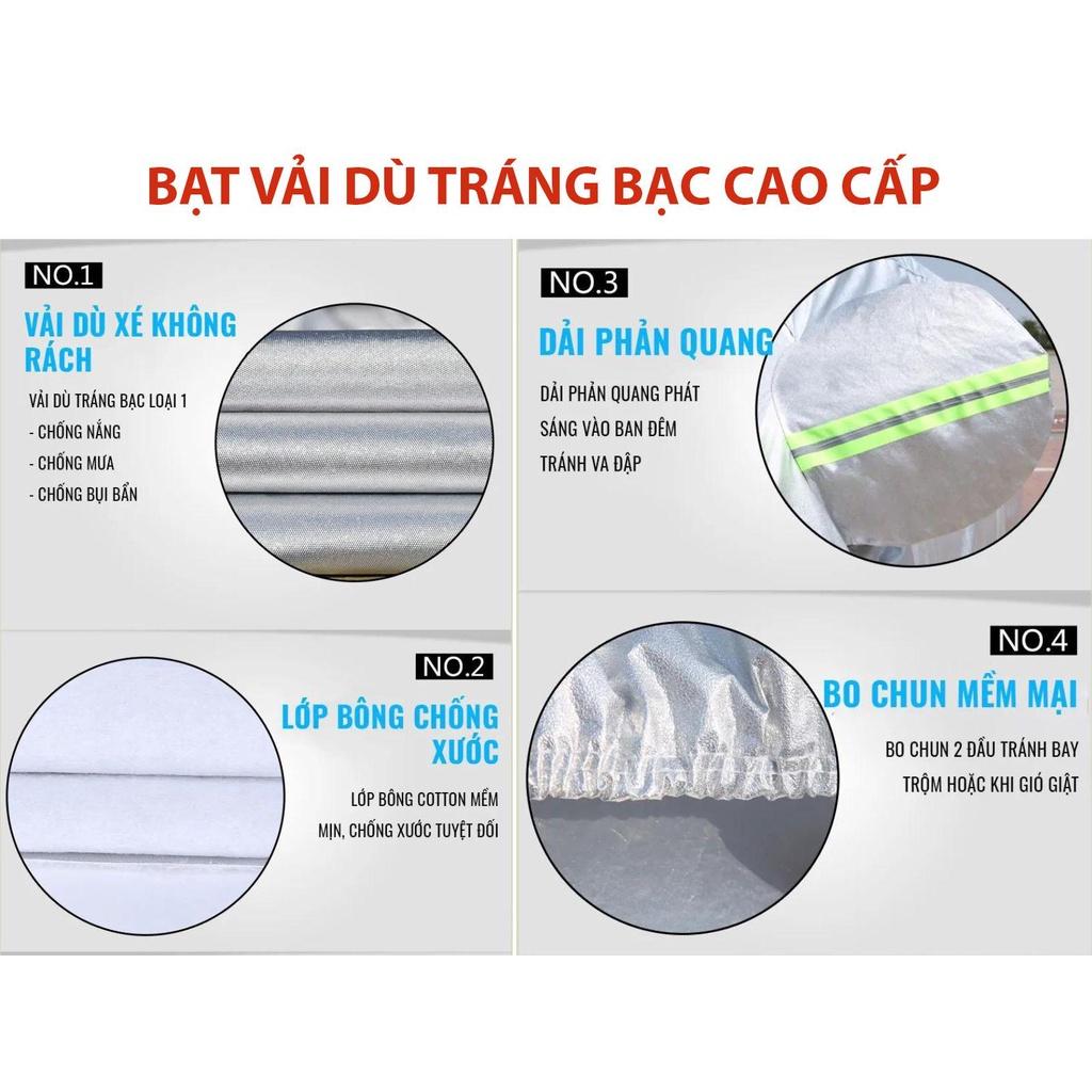 Bạt Phủ Xe Ô Tô KIA Spectra - Bạt Phủ Ô Tô 5 Chỗ 3 Lớp Cao Cấp Chống Mưa, Chống Nắng, Chống Cháy Loại 1