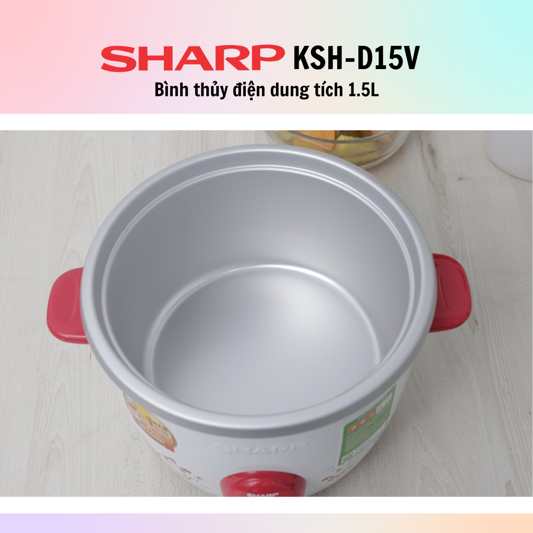 Nồi Cơm Điện Nắp Rời Sharp KSH-D15V (1.5L) - Màu Ngẫu Nhiên - Hàng Chính Hãng