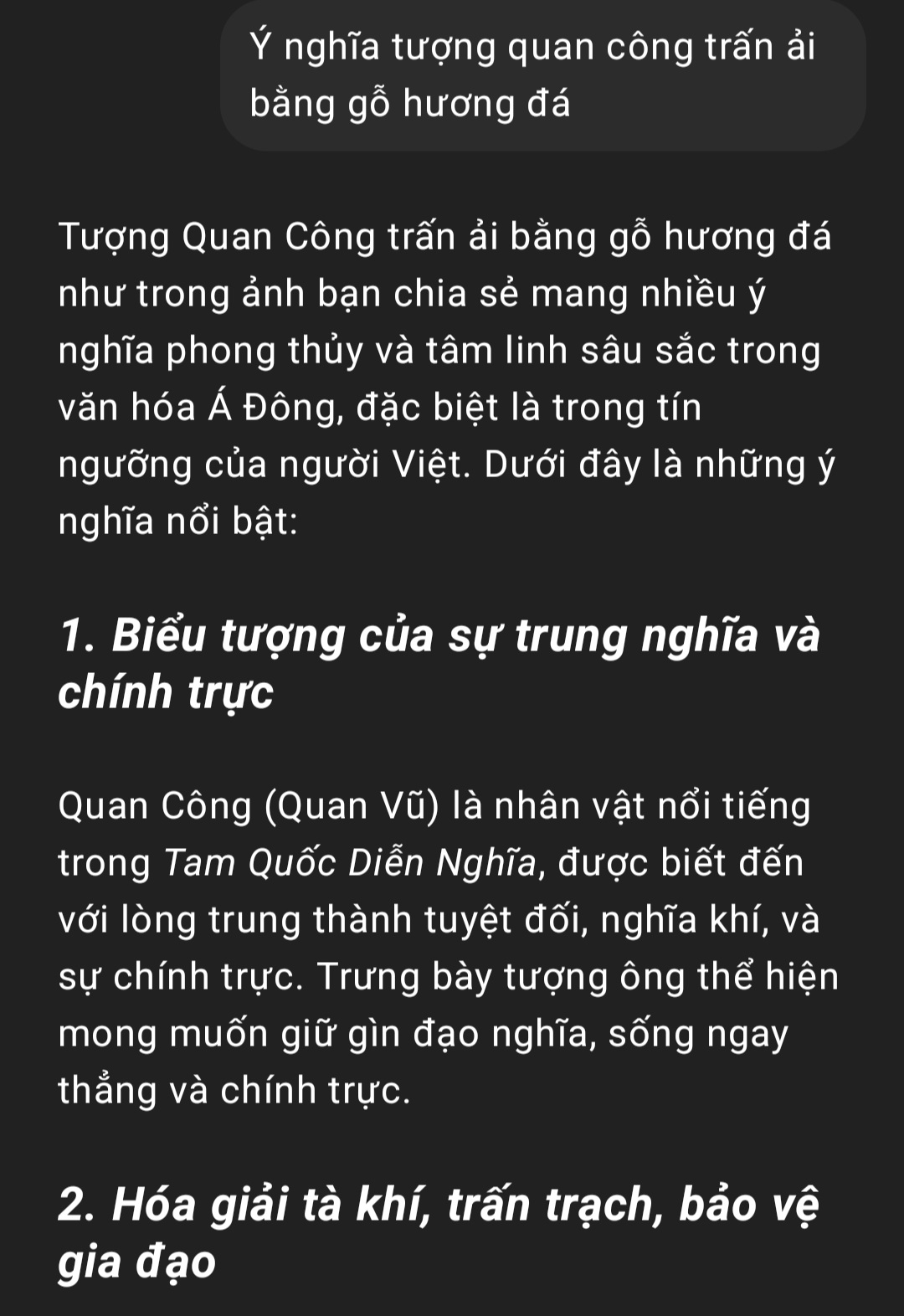 Tượng quan công trấn ải bằng gỗ hương đá vip cao 80cm