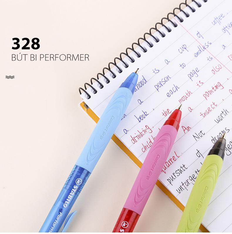 Bút Bi Bấm Stabilo Đen 328 - 0.5mm - BP328XF