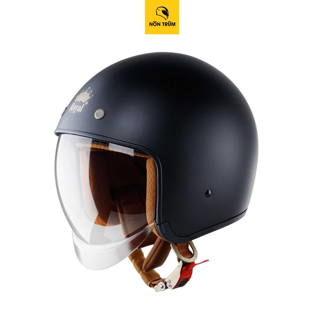 Nón bảo hiểm 3/4 ROYAL M139 có kính âm màu ĐEN NHÁM