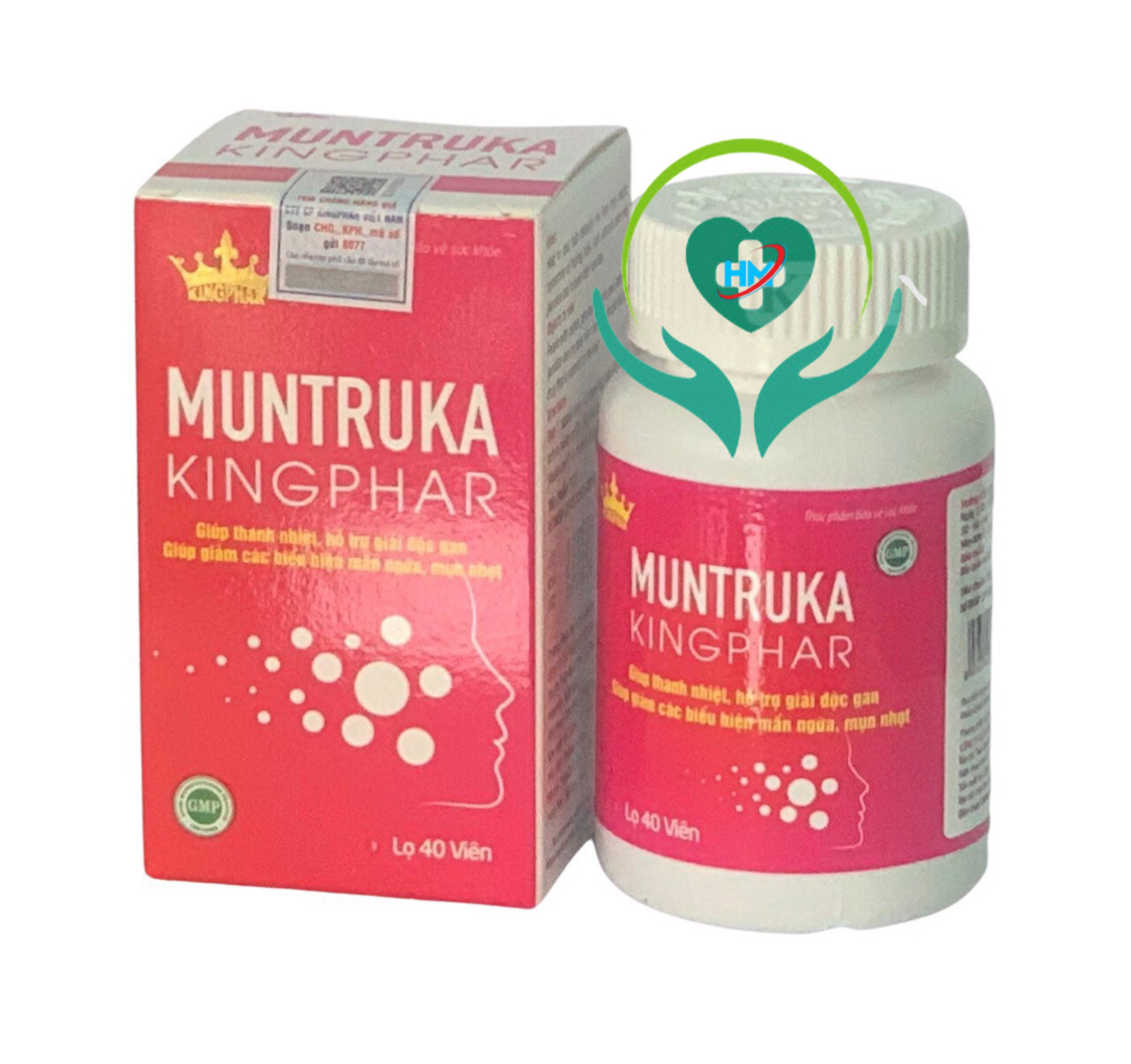 Viên uống mụn trứng cá Muntruka Kingphar, lọ 40v,