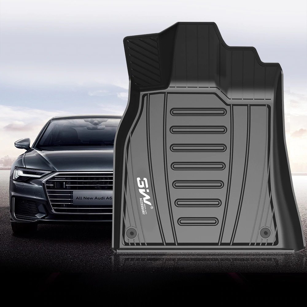 Thảm lót sàn xe ô tô Audi Q5 2009 - 2018 Nhãn hiệu Macsim 3W chất liệu nhựa TPE đúc khuôn cao cấp - màu đen