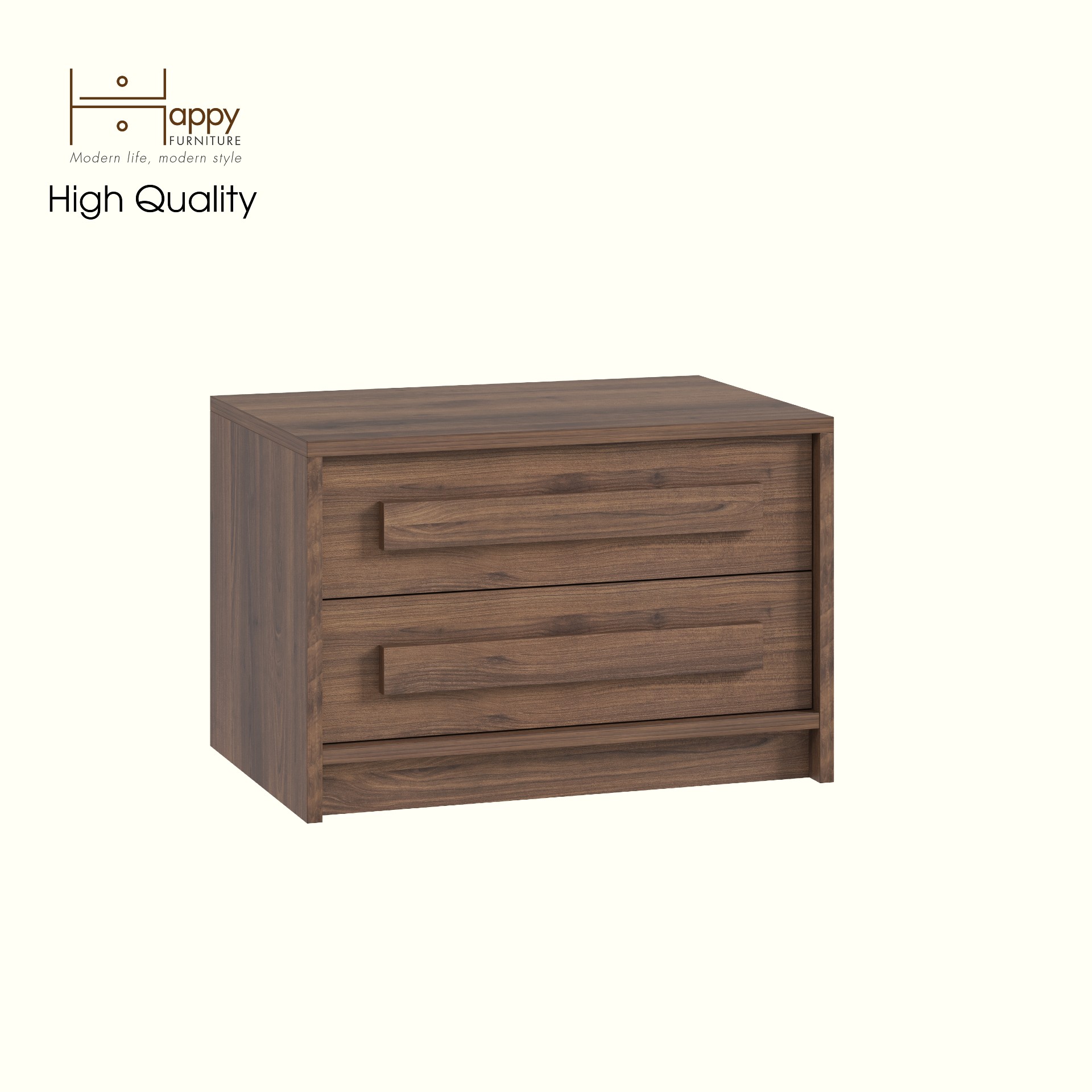 HAPPY FURNITURE , Táp đầu giường 2 ngăn kéo - RUBEL, THK_253 , 60cm x 40cm x 40cm DxRxC