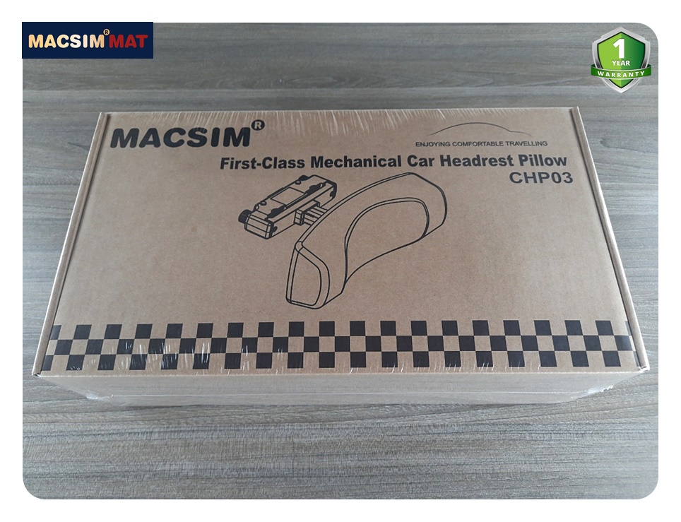 Gối tựa đầu ô tô cao cấp nhãn hiệu Macsim CHP03B màu đen, nâu, be (không gồm giá cài điện thoại)