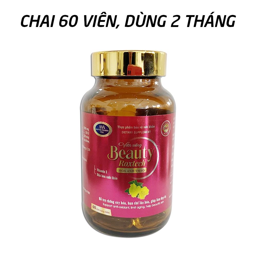 Beauty dầu hoa anh thảo Roxtech đẹp da, chống lão hóa - 60 viên